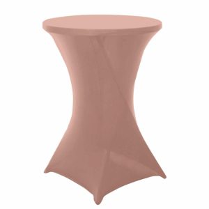 Spandex |  Dusty Rose Highboy Spandex Cocktail Table Cover, Fitted Stretch Tablecloth for 24″-32″ Dia High Top Tables