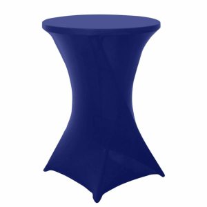 Spandex |  Royal Blue Highboy Spandex Cocktail Table Cover, Fitted Stretch Tablecloth for 24″-32″ Dia High Top Tables