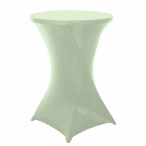 Spandex |  Sage Green Highboy Spandex Cocktail Table Cover, Fitted Stretch Tablecloth for 24″-32″ Dia High Top Tables