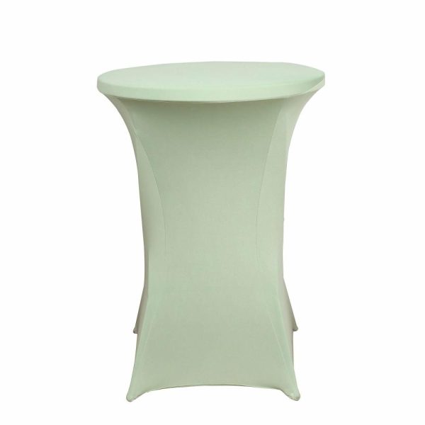 Spandex |  Sage Green Highboy Spandex Cocktail Table Cover, Fitted Stretch Tablecloth for 24″-32″ Dia High Top Tables