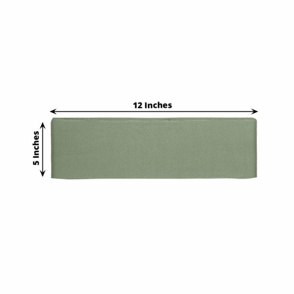 Spandex Sash Bands |  5 Pack Dusty Sage Green Spandex Stretch Chair Sashes Bands Heavy Duty with Two Ply Spandex – 5″x12″