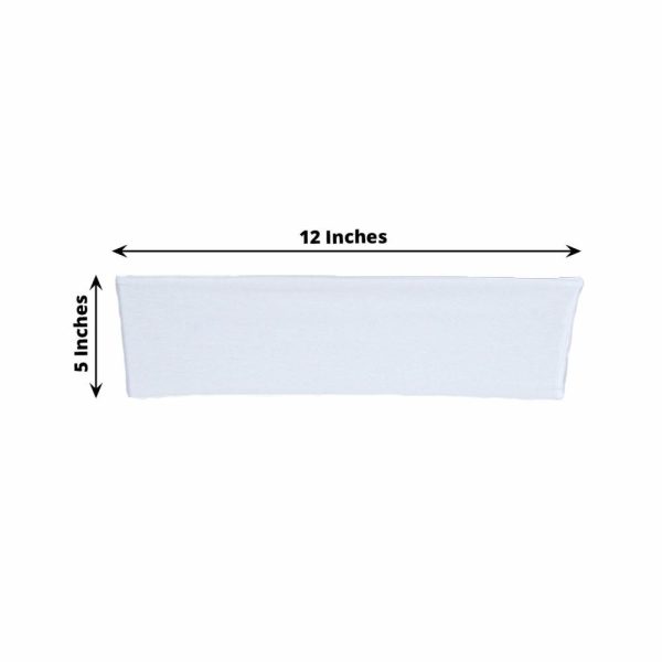 Spandex Sash Bands |  5 Pack White Spandex Stretch Chair Sashes Bands Heavy Duty with Two Ply Spandex – 5″x12″