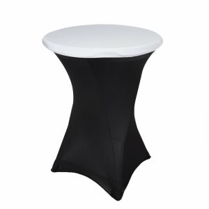 Spandex |  White Spandex Cocktail Table Top Stretch Cover