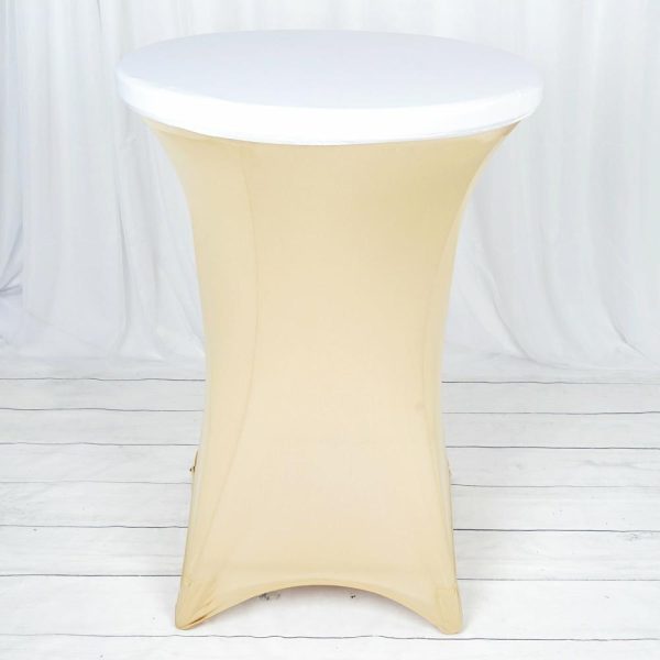 Spandex |  White Spandex Cocktail Table Top Stretch Cover