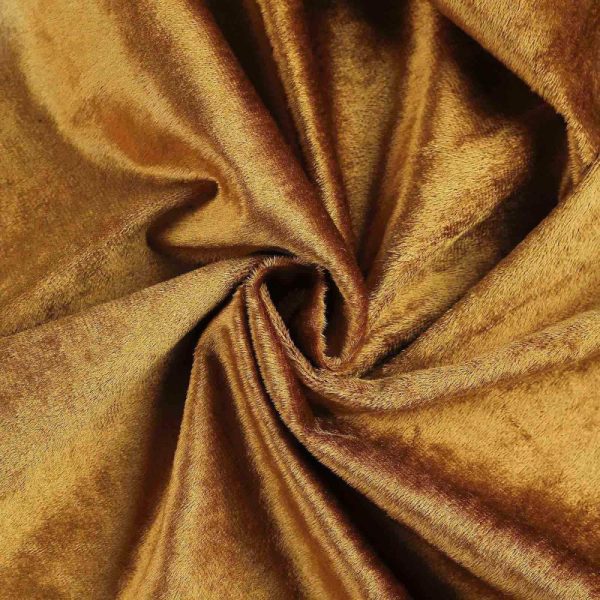 Taffeta & Velvet |  120″ Gold Seamless Premium Velvet Round Tablecloth, Reusable Linen for 5 Foot Table With Floor-Length Drop