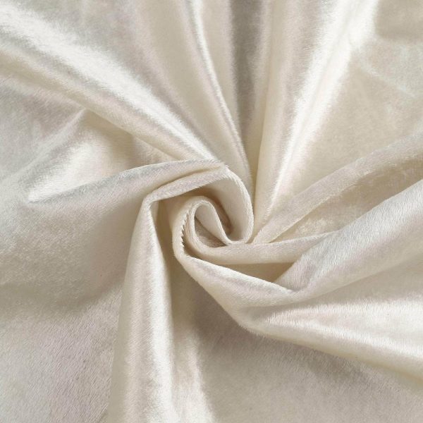 Taffeta & Velvet |  120″ Ivory Seamless Premium Velvet Round Tablecloth, Reusable Linen for 5 Foot Table With Floor-Length Drop