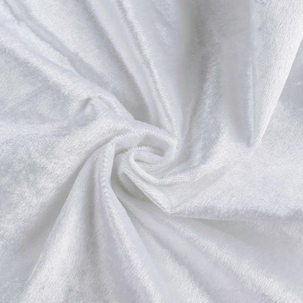 Taffeta & Velvet |  120″ White Seamless Premium Velvet Round Tablecloth, Reusable Linen for 5 Foot Table With Floor-Length Drop