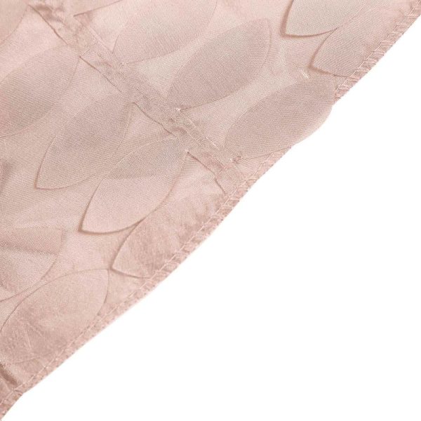 Taffeta & Velvet |  54″ Dusty Rose 3D Leaf Petal Taffeta Fabric Seamless Square Tablecloth