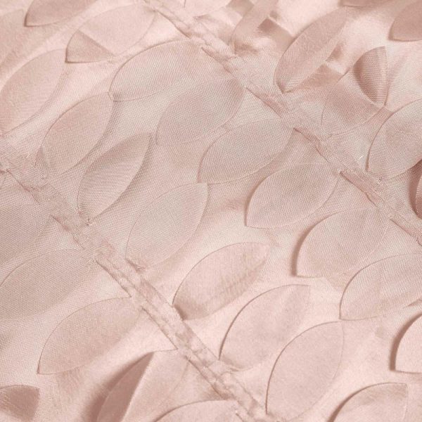 Taffeta & Velvet |  54″ Dusty Rose 3D Leaf Petal Taffeta Fabric Seamless Square Tablecloth