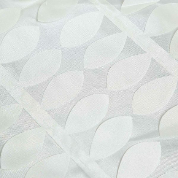 Taffeta & Velvet |  54″ Ivory 3D Leaf Petal Taffeta Fabric Seamless Square Tablecloth