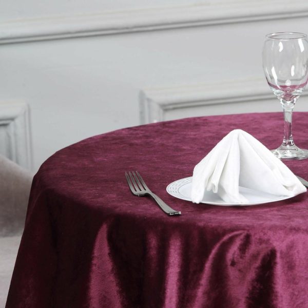 Taffeta & Velvet |  54″x54″ Eggplant Seamless Premium Velvet Square Table Overlay, Reusable Linen