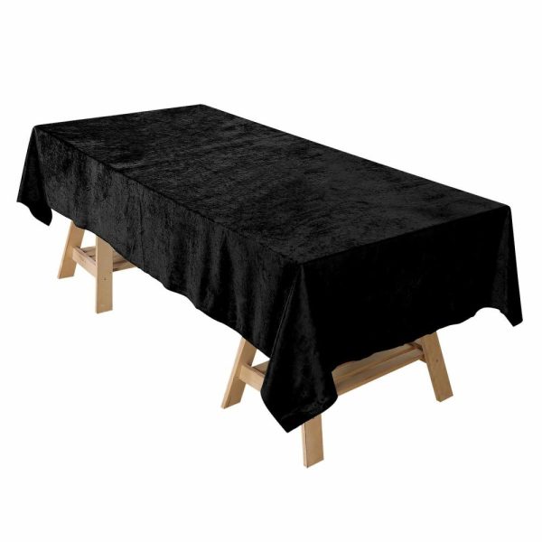 Taffeta & Velvet |  60″x102″ Black Seamless Premium Velvet Rectangle Tablecloth, Reusable Linen