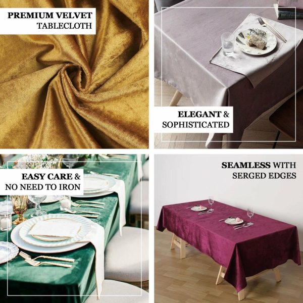 Taffeta & Velvet |  60″x102″ Black Seamless Premium Velvet Rectangle Tablecloth, Reusable Linen