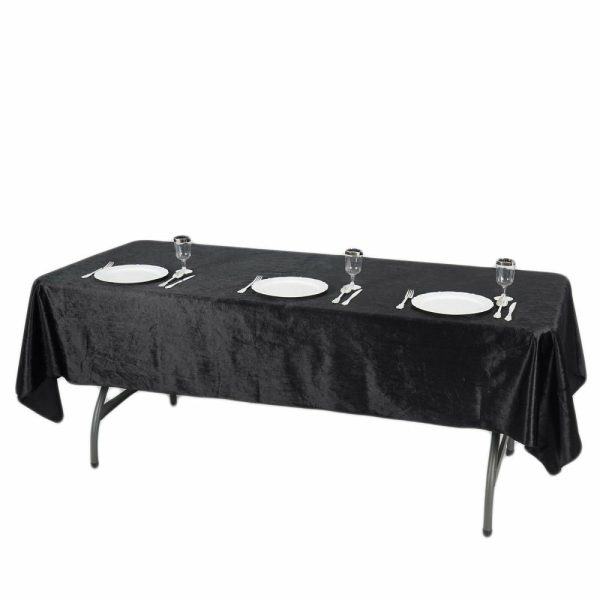 Taffeta & Velvet |  60″x102″ Black Seamless Premium Velvet Rectangle Tablecloth, Reusable Linen