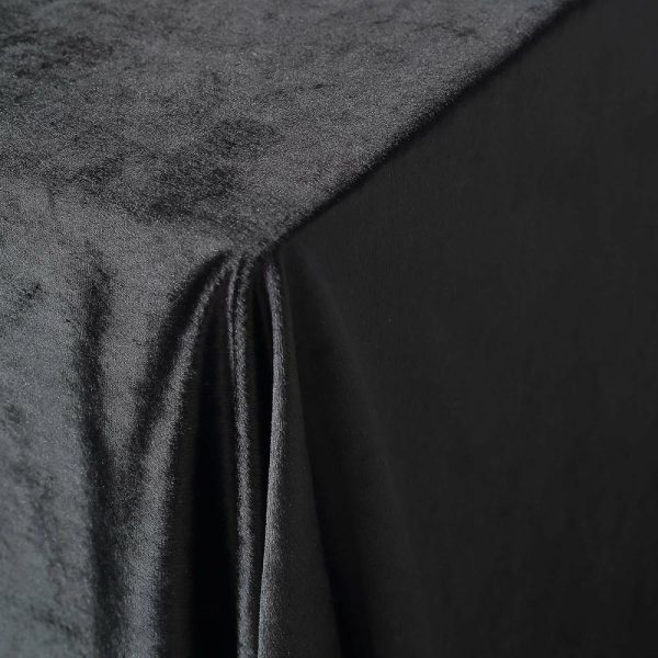 Taffeta & Velvet |  60″x102″ Black Seamless Premium Velvet Rectangle Tablecloth, Reusable Linen