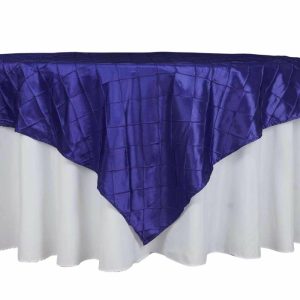 Taffeta & Velvet |  60″x60″ Purple Pintuck Square Table Overlay – Clearance SALE