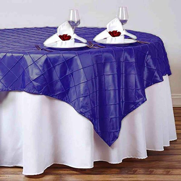 Taffeta & Velvet |  60″x60″ Purple Pintuck Square Table Overlay – Clearance SALE