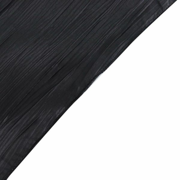 Taffeta & Velvet |  72″x72″ Black Accordion Crinkle Taffeta Table Overlay, Square Tablecloth Topper