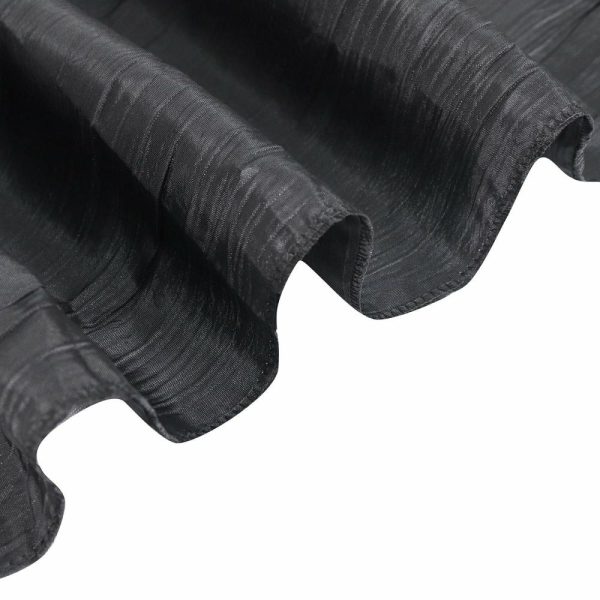 Taffeta & Velvet |  72″x72″ Black Accordion Crinkle Taffeta Table Overlay, Square Tablecloth Topper