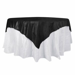 Taffeta & Velvet |  72″x72″ Black Premium Soft Velvet Table Overlay, Square Tablecloth Topper