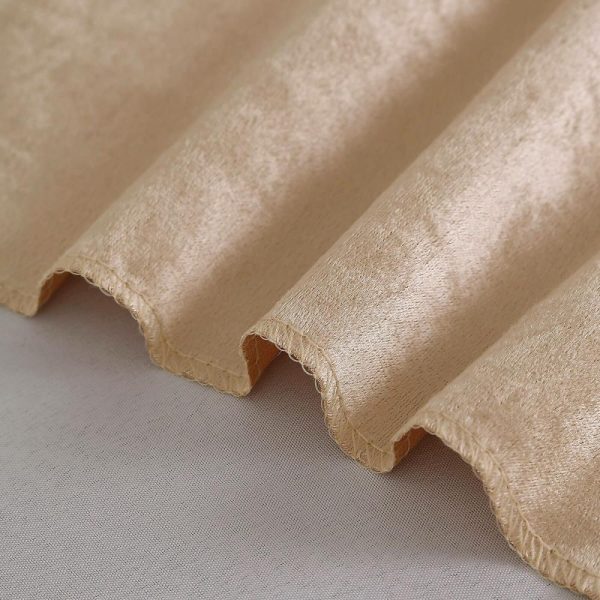 Taffeta & Velvet |  72″x72″ Champagne Premium Soft Velvet Table Overlay, Square Tablecloth Topper