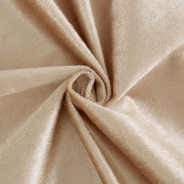 Taffeta & Velvet |  72″x72″ Champagne Premium Soft Velvet Table Overlay, Square Tablecloth Topper