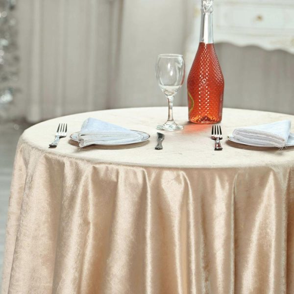 Taffeta & Velvet |  72″x72″ Champagne Premium Soft Velvet Table Overlay, Square Tablecloth Topper