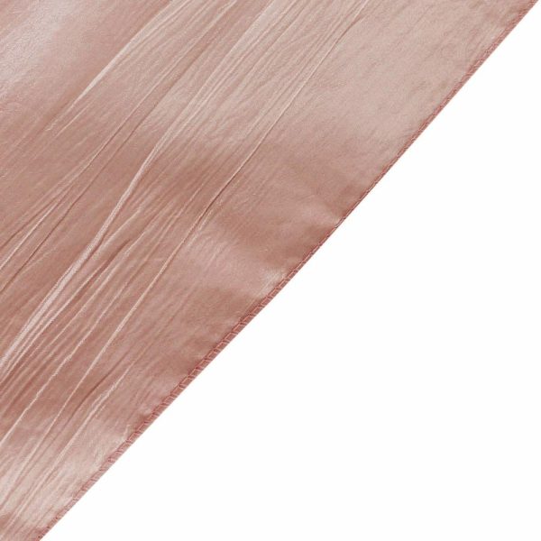 Taffeta & Velvet |  72″x72″ Dusty Rose Accordion Crinkle Taffeta Table Overlay, Square Tablecloth Topper