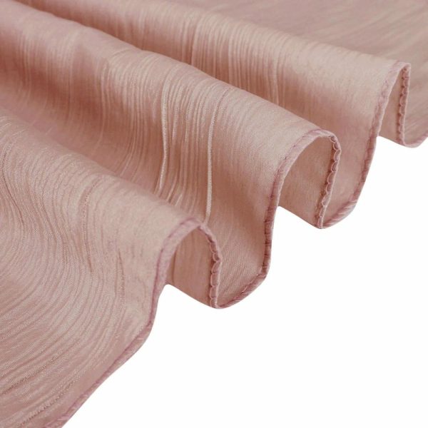 Taffeta & Velvet |  72″x72″ Dusty Rose Accordion Crinkle Taffeta Table Overlay, Square Tablecloth Topper