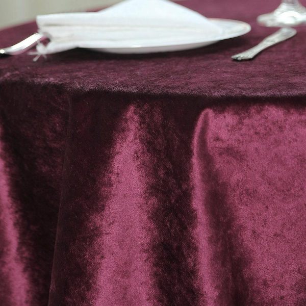 Taffeta & Velvet |  72″x72″ Eggplant Premium Soft Velvet Table Overlay, Square Tablecloth Topper