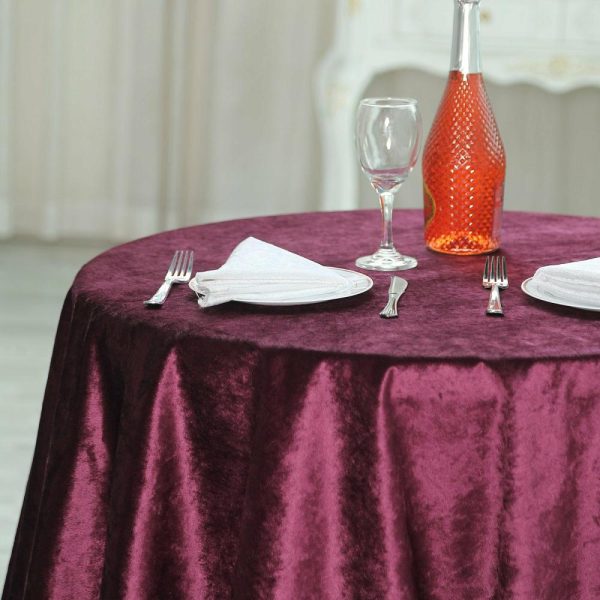 Taffeta & Velvet |  72″x72″ Eggplant Premium Soft Velvet Table Overlay, Square Tablecloth Topper