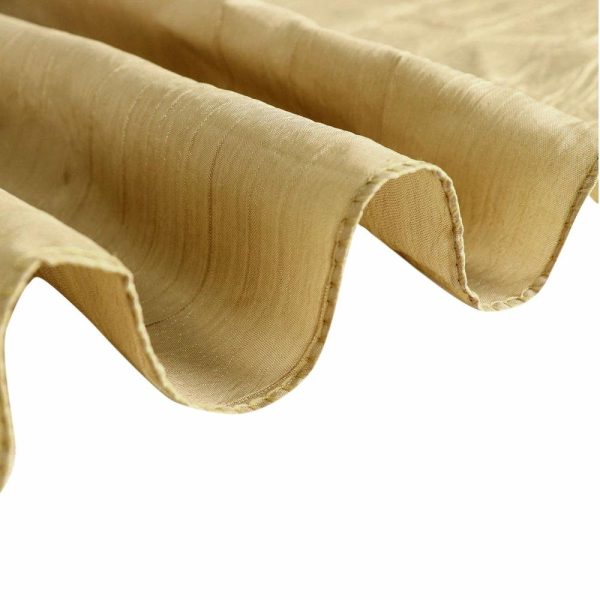 Taffeta & Velvet |  72″x72″ Gold Accordion Crinkle Taffeta Table Overlay, Square Tablecloth Topper