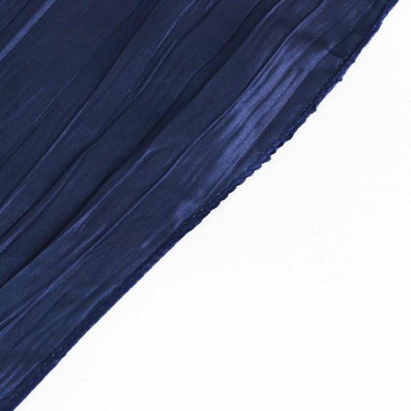 Taffeta & Velvet |  72″x72″ Navy Blue Accordion Crinkle Taffeta Table Overlay, Square Tablecloth Topper