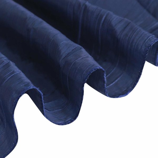 Taffeta & Velvet |  72″x72″ Navy Blue Accordion Crinkle Taffeta Table Overlay, Square Tablecloth Topper