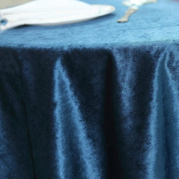 Taffeta & Velvet |  72″x72″ Navy Blue Premium Soft Velvet Table Overlay, Square Tablecloth Topper