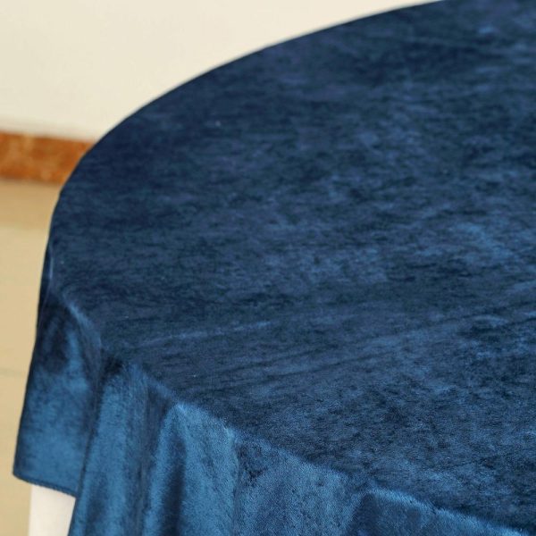 Taffeta & Velvet |  72″x72″ Navy Blue Premium Soft Velvet Table Overlay, Square Tablecloth Topper