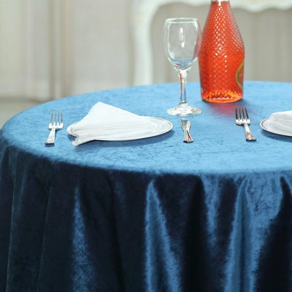 Taffeta & Velvet |  72″x72″ Navy Blue Premium Soft Velvet Table Overlay, Square Tablecloth Topper