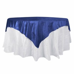 Taffeta & Velvet |  72″x72″ Royal Blue Premium Soft Velvet Table Overlay, Square Tablecloth Topper