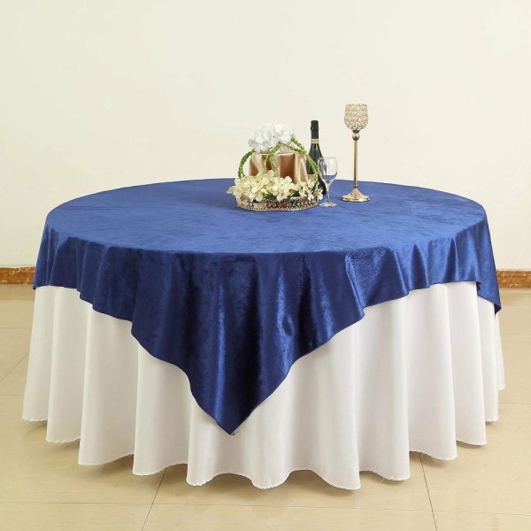 Taffeta & Velvet |  72″x72″ Royal Blue Premium Soft Velvet Table Overlay, Square Tablecloth Topper