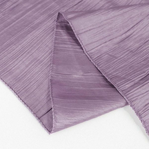 Taffeta & Velvet |  90″x132″ Violet Amethyst Accordion Crinkle Taffeta Seamless Rectangular Tablecloth for 6 Foot Table With Floor-Length Drop