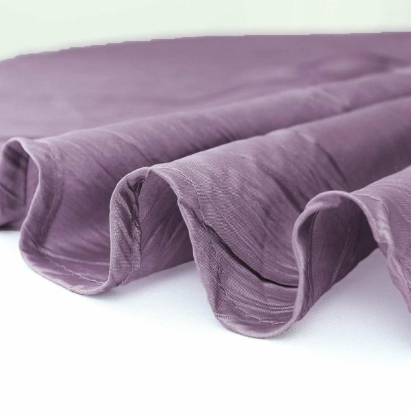 Taffeta & Velvet |  90″x132″ Violet Amethyst Accordion Crinkle Taffeta Seamless Rectangular Tablecloth for 6 Foot Table With Floor-Length Drop