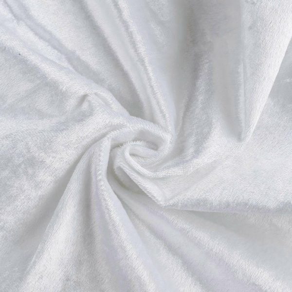 Taffeta & Velvet |  90″x156″ White Seamless Premium Velvet Rectangle Tablecloth, Reusable Linen for 8 Foot Table With Floor-Length Drop