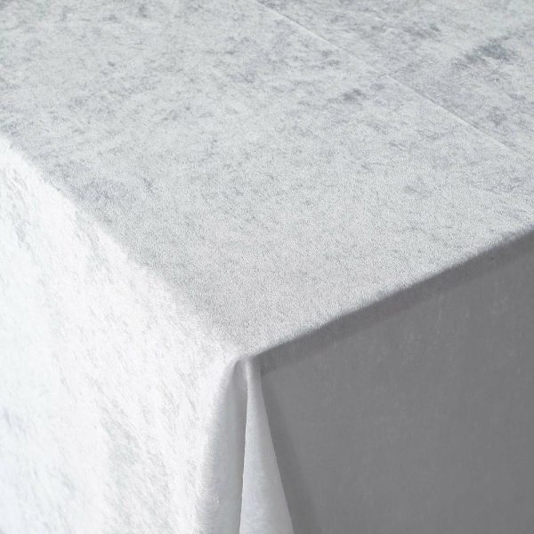 Taffeta & Velvet |  90″x156″ White Seamless Premium Velvet Rectangle Tablecloth, Reusable Linen for 8 Foot Table With Floor-Length Drop