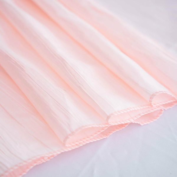 Taffeta & Velvet |  90″x90″ Blush Accordion Crinkle Taffeta Square Table Overlay