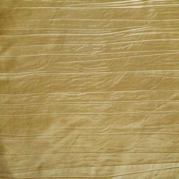 Taffeta & Velvet |  90″x90″ Gold Accordion Crinkle Taffeta Square Table Overlay