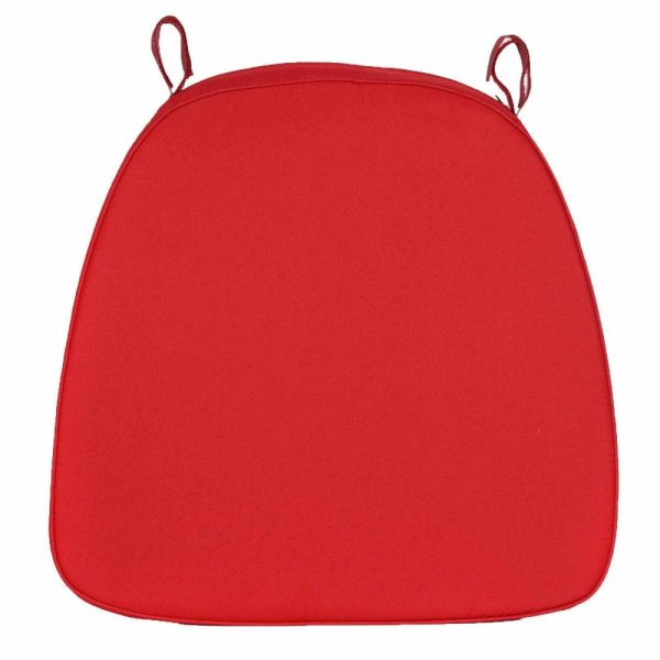 Universal Covers & Cushions |  1.5″ Thick Red Chiavari Chair Pad, Memory Foam Seat Cushion With Ties and Removable Cover