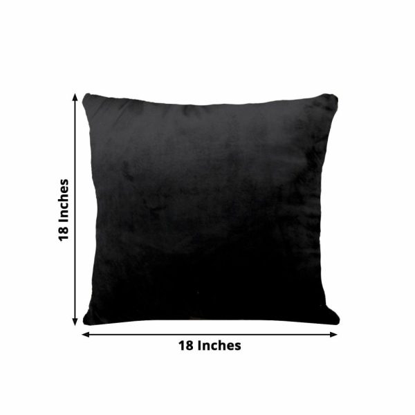 Universal Covers & Cushions |  2 Pack 18″ Black Soft Velvet Square Throw Pillow Cover