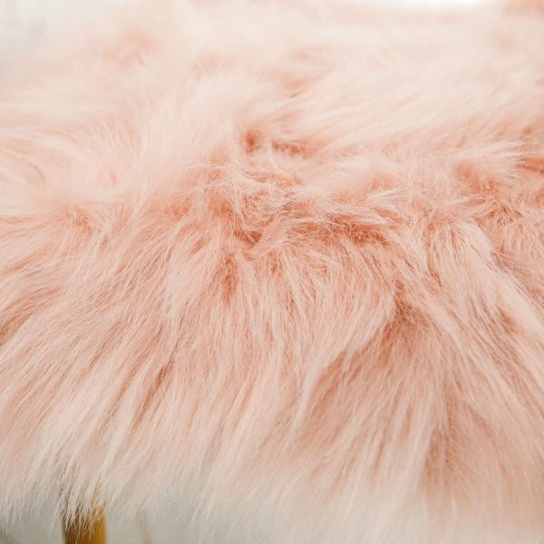 Universal Covers & Cushions |  20″ Soft Dusty Rose Faux Sheepskin Fur Square Seat Cushion Cover, Small Shag Area Rug