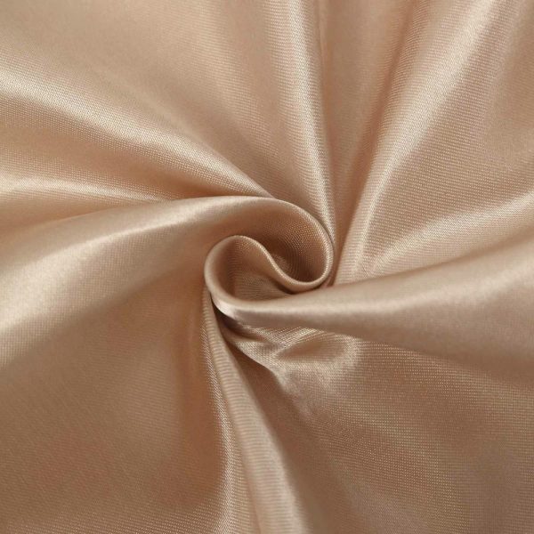 Universal Covers & Cushions |  Nude Satin Self-Tie Universal Chair Cover, Folding, Dining, Banquet and Standard Size Chair Cover