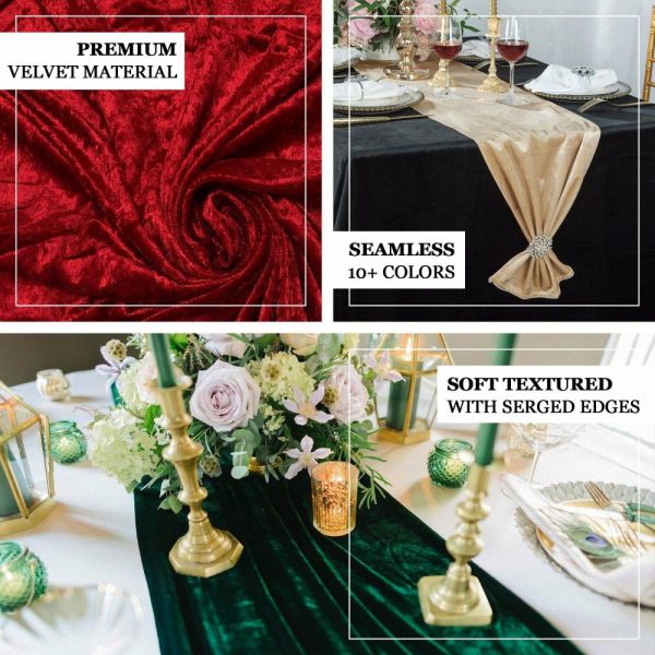 Velvet & Stylish Runners |  12″x108″ Champagne Premium Velvet Table Runner